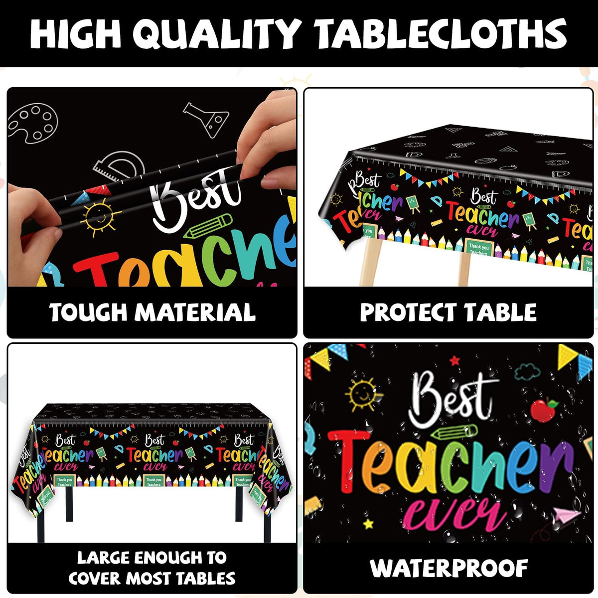 ZOIIWA pencil and blackboard decor elements on tableware for classroom vibe