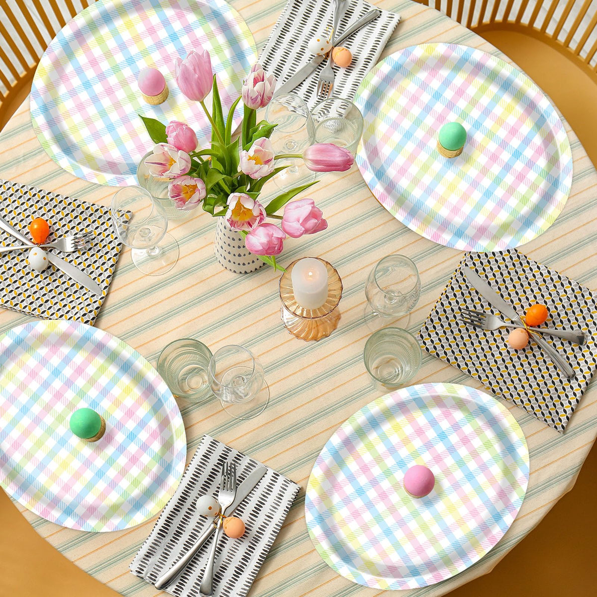 ZOIIWA buffalo plaid plates elevate birthday wedding and family meals