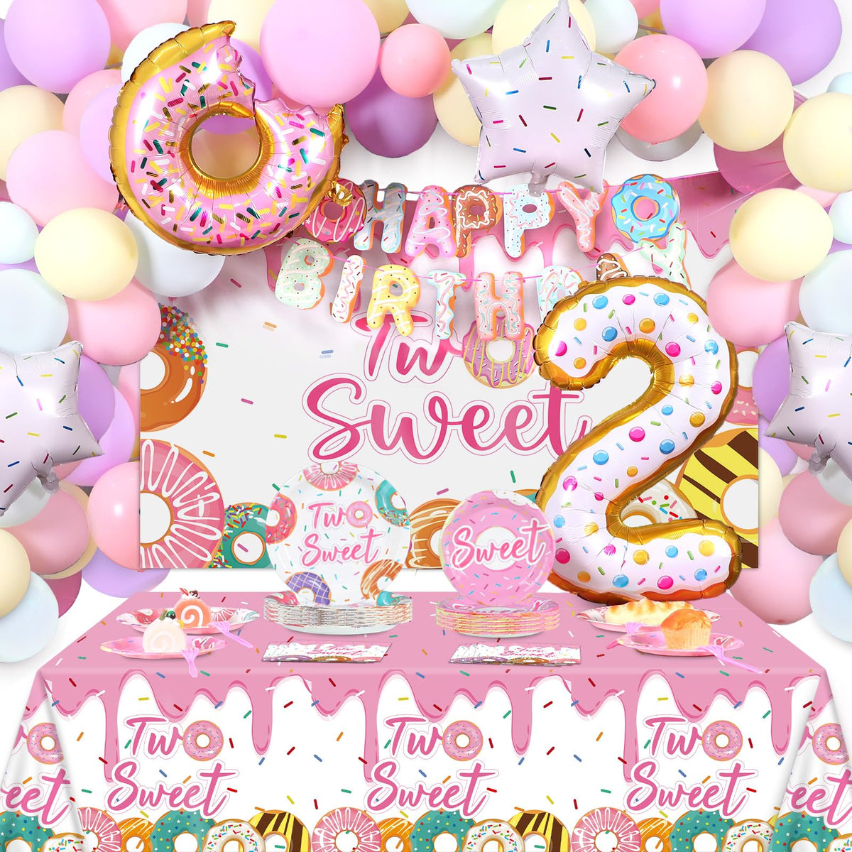 ZOIIWA two sweet donut dinner plates for kids' party, sturdy and festive.