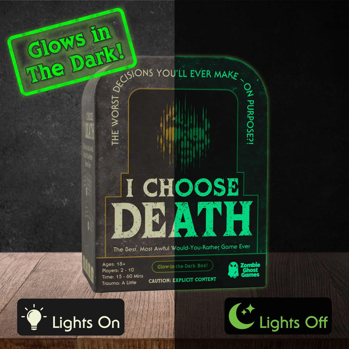 Zombie Ghost Games I Choose Death easy setup for quick, carefree play.