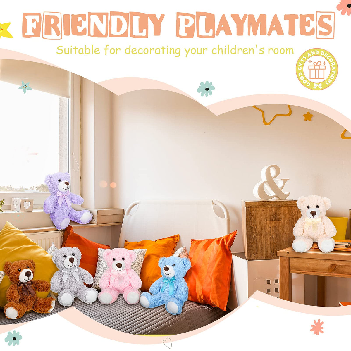 Zomiboo plush bear close-up highlights soft fabric and sturdy stitching.