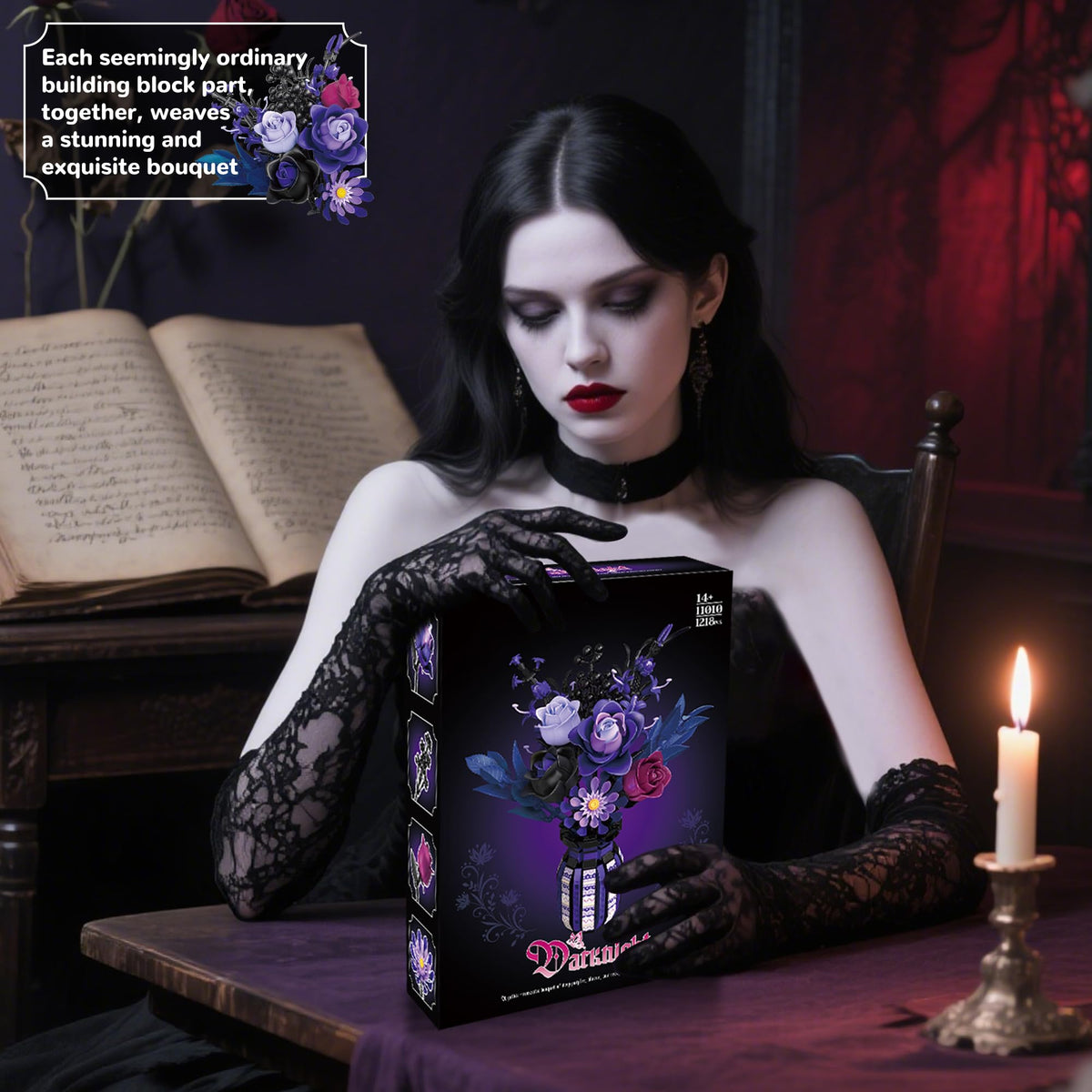 ZONECYTD purple rose bouquet assembly showcases bold floral art.