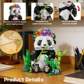 ZONECYTD Panda Building Set movable arms enable lifelike display