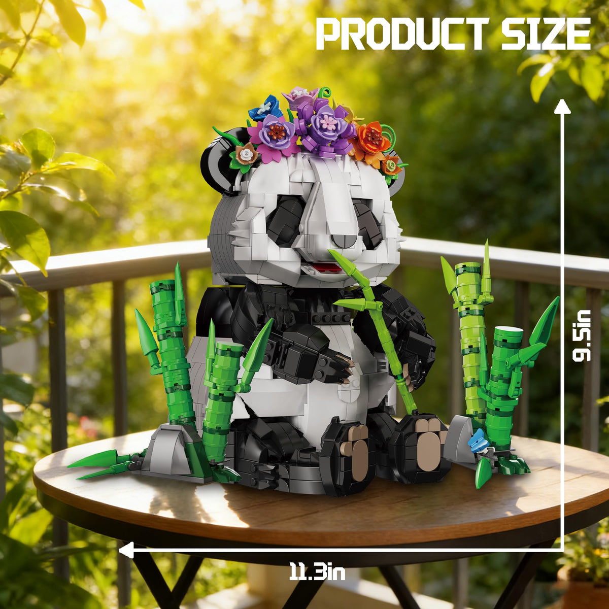 ZONECYTD Panda Building Set with detachable bamboo for versatile posing