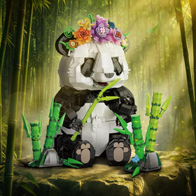 ZONECYTD Panda Building Set head rotates 45 degrees for dynamic posing