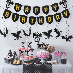 Zonon dragon-themed cupcake toppers kit offers vibrant party accents.