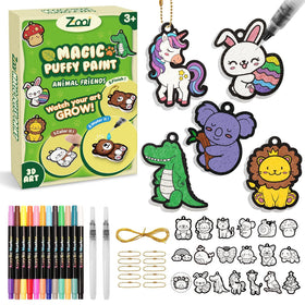 Zooi Magic Puffs Animals kit: colorful designs ready to puff into 3D art.