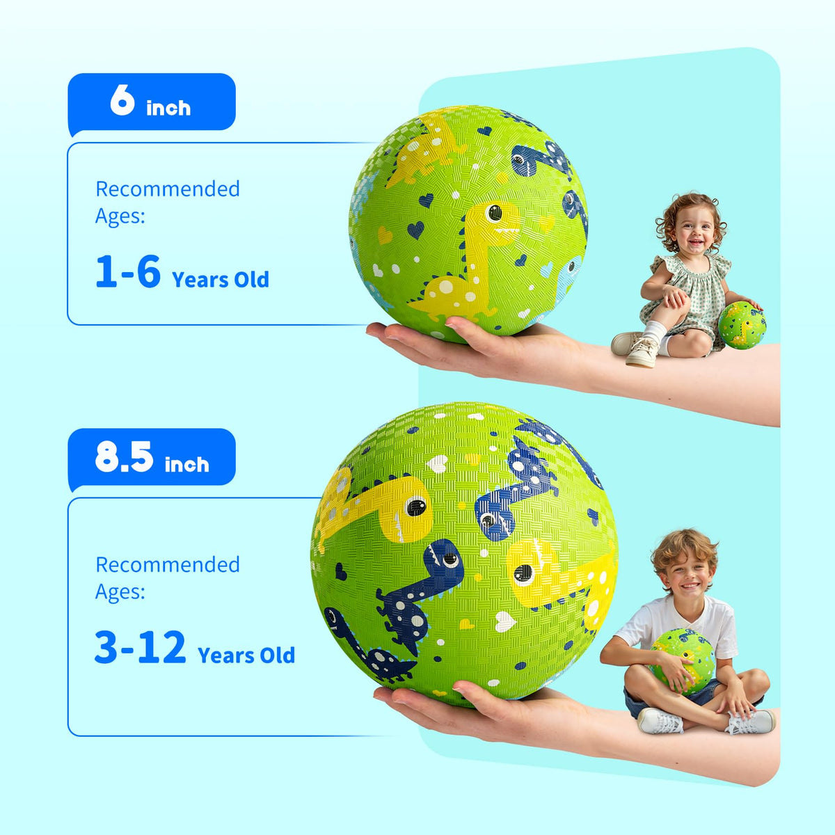 ZOOJOY 8.5-inch rubber ball with non-slip texture for a secure grip.