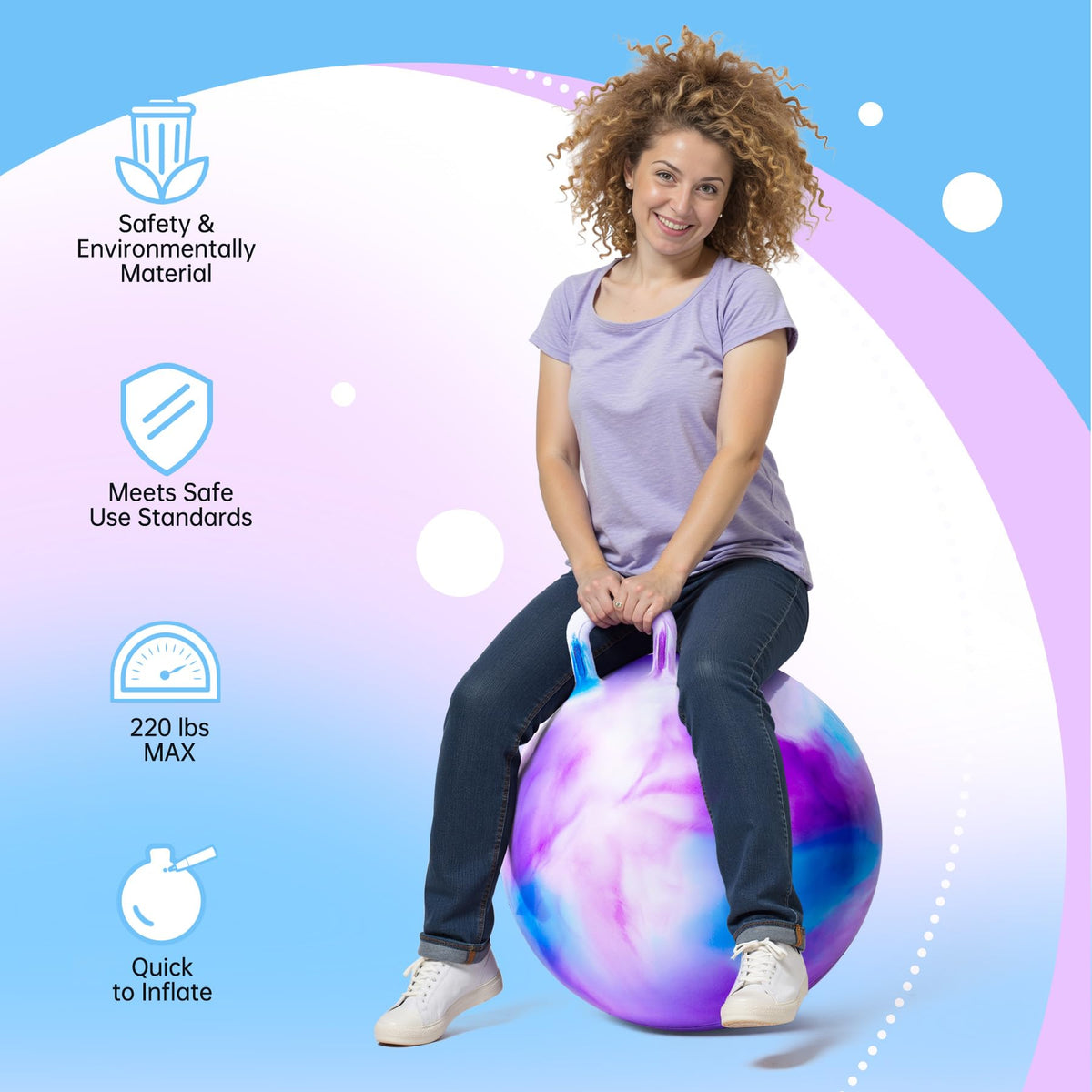 ZOOJOY adult hopper ball in use for indoor or outdoor play sessions.