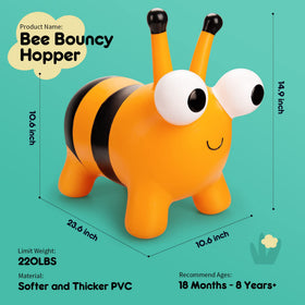 ZOOJOY Bee Bouncy Hopper side view shows stable height for confident bouncing