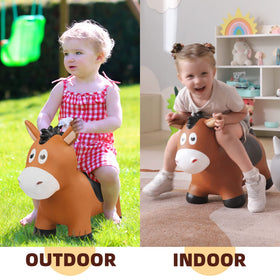 ZOOJOY Bouncy Horse ergonomic backrest supports comfy posture during play.