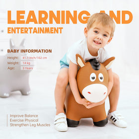 ZOOJOY Bouncy Horse four-legs stand provides stable rides for toddlers.