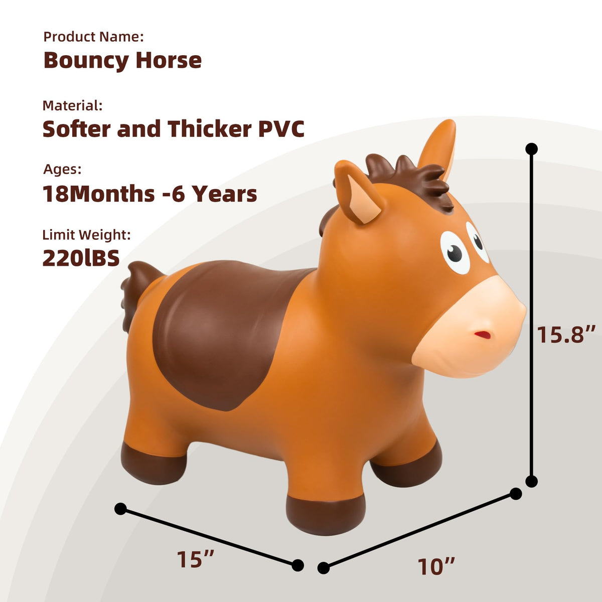 ZOOJOY bouncy horse small horn grips for little hands