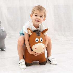 ZOOJOY bouncy horse inflation valve and pump area for quick setup