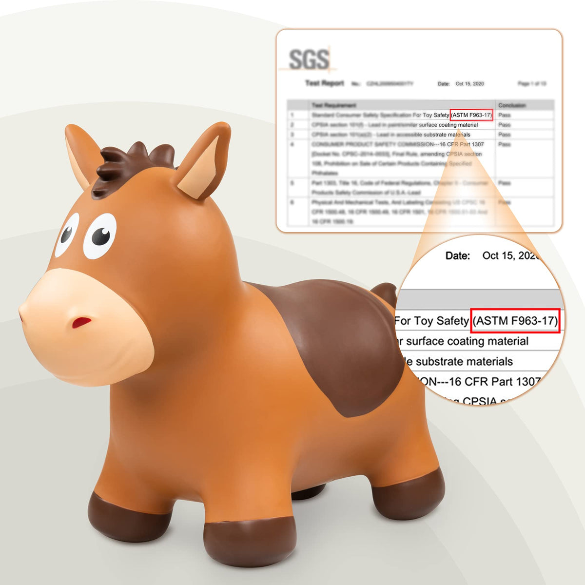 ZOOJOY bouncy horse inflation-ready design with included pump