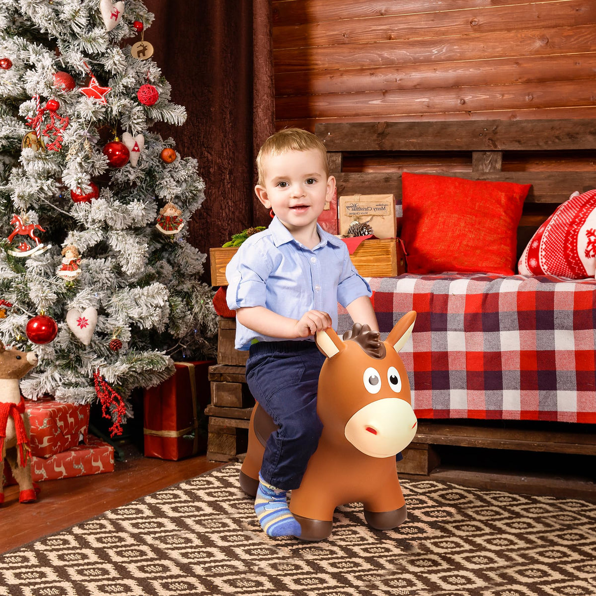 ZOOJOY bouncy horse saddle detail highlights soft, safe materials