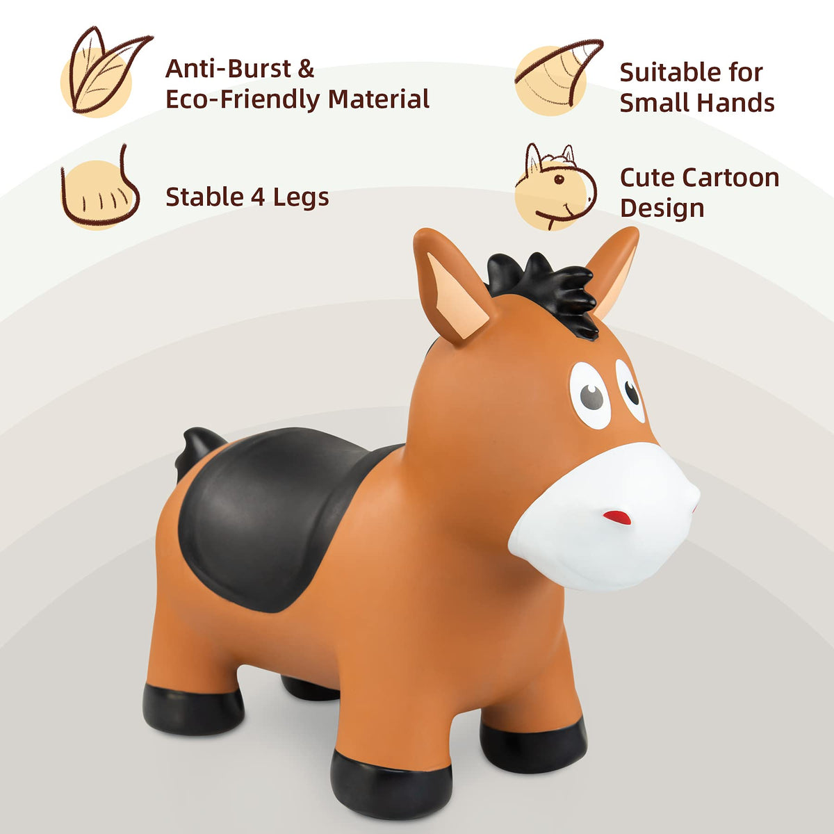 ZOOJOY Bouncy Horse safe eco-materials ensure gentle skin contact.