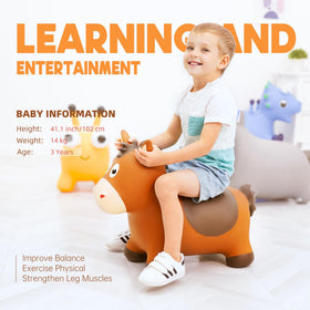 ZOOJOY bouncy horse with stable legs ensures smooth indoor or outdoor rides