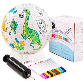 ZOOJOY color-your-own soccer ball with markers for creative play and personalization.