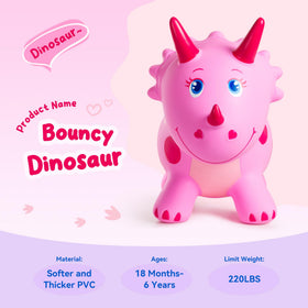 ZOOJOY Dinosaur Bouncy Horse side view shows sturdy PVC construction.
