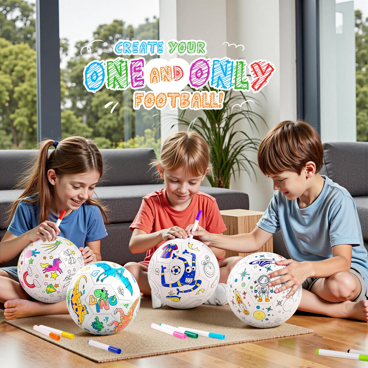 ZOOJOY dinosaur-outline ball highlighted for a fun coloring activity.