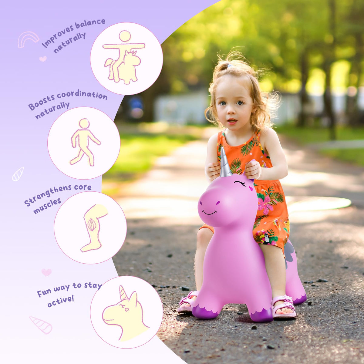 ZOOJOY easy-grip handles help kids maintain grip during play.