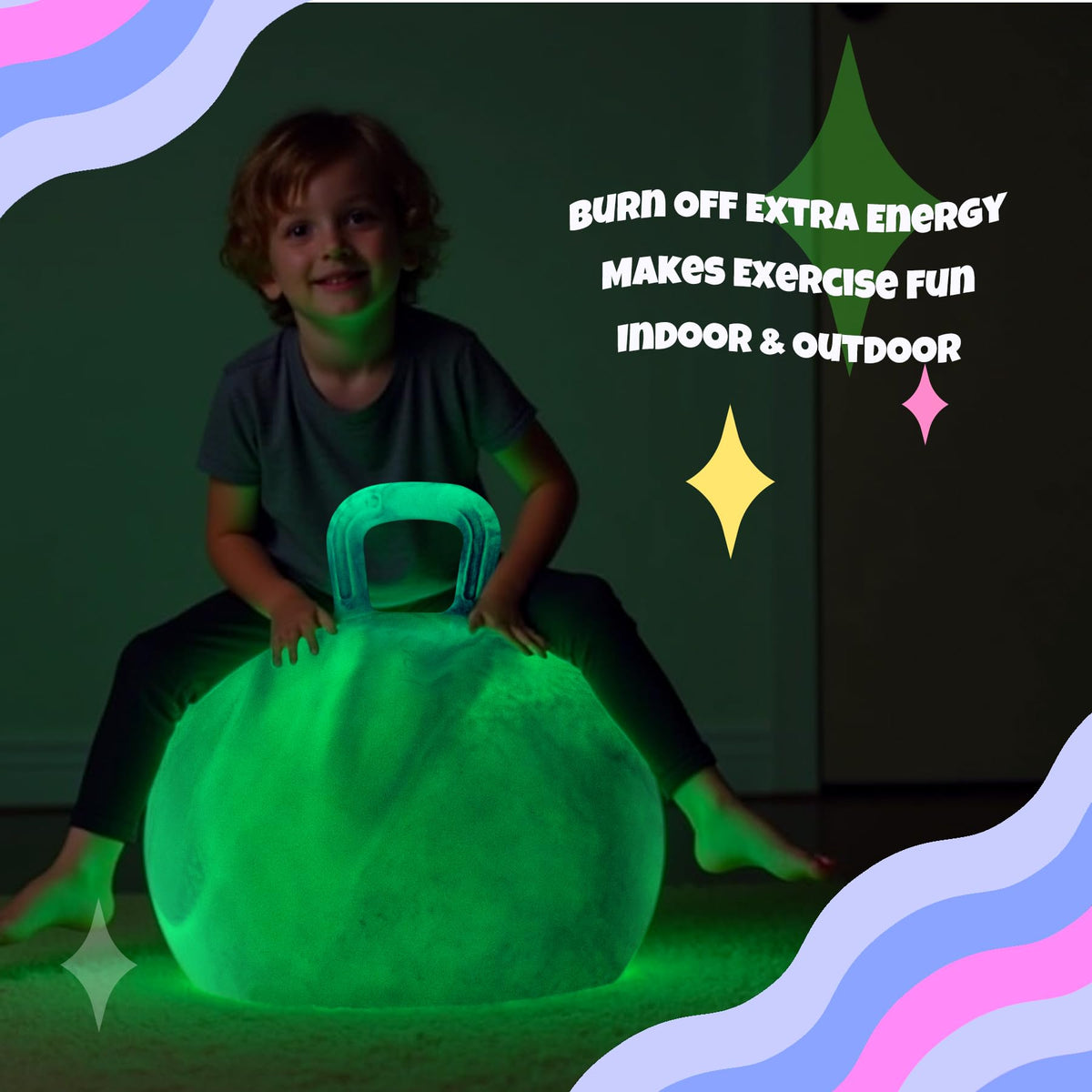 ZOOJOY glow hopper ball thickened materials for durability and long-lasting bounce