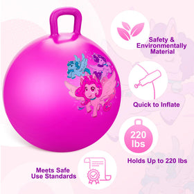 Kids bounce indoors or outdoors with the ZOOJOY Unicorn Hopper Ball.