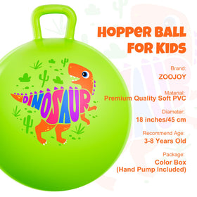 ZOOJOY Hopper Ball close-up shows a textured handle for secure grip during jumps.
