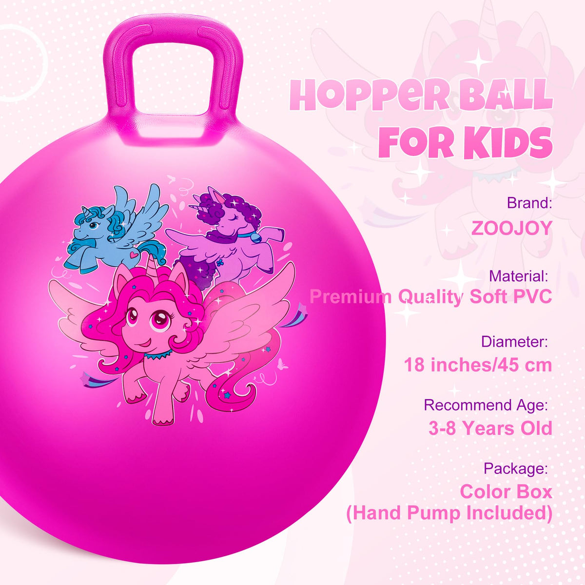Close-up of the textured handle on the ZOOJOY Hopper Ball.