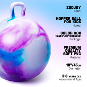 ZOOJOY hopper ball with included pump for quick inflation and playtime.