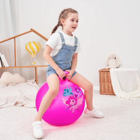 Unicorn prints and pink design appeal to young riders.