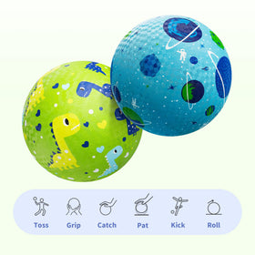 ZOOJOY kid playing kickball promotes active play and motor skills.