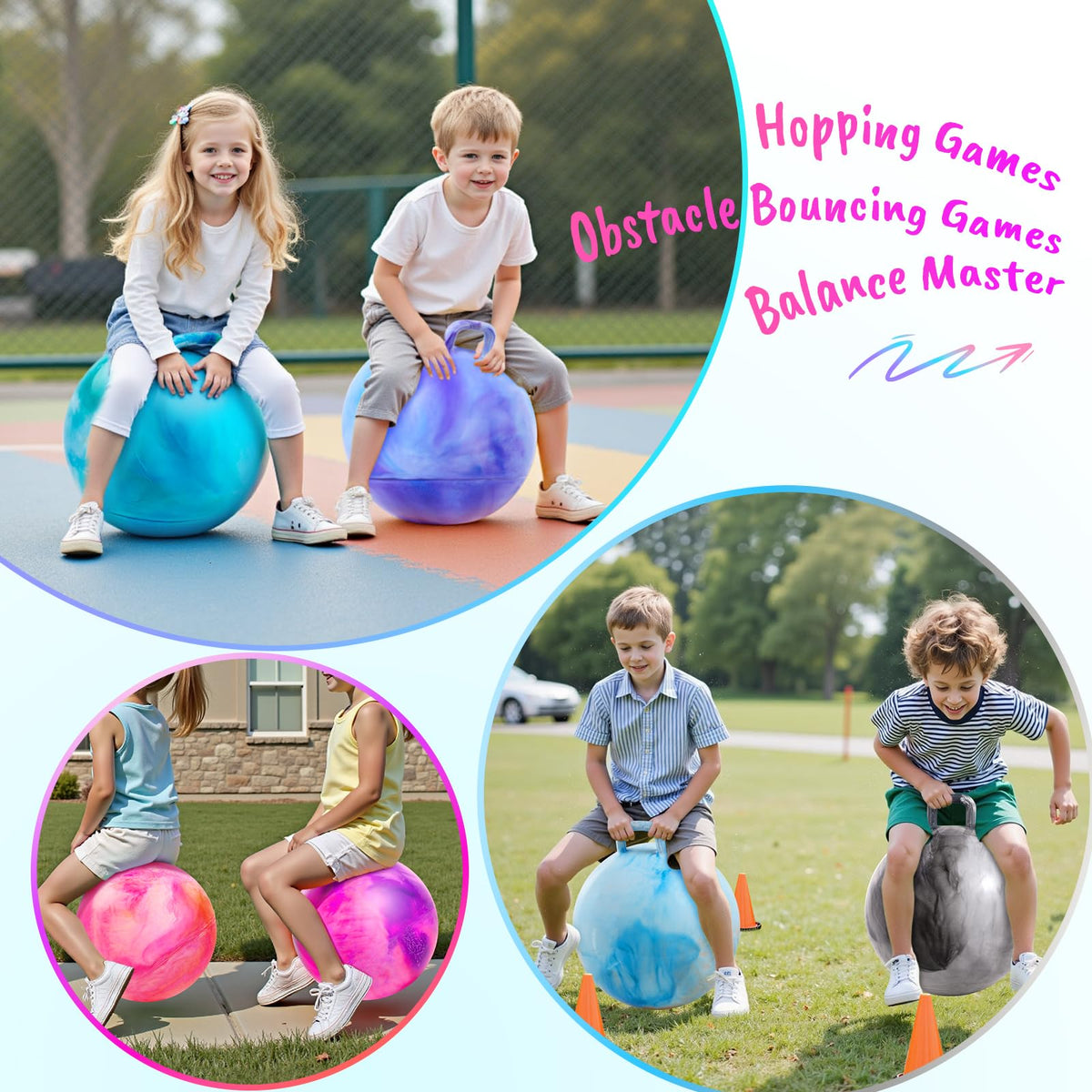 ZOOJOY Clouds Hopper Ball set for classrooms, gyms, and living rooms.