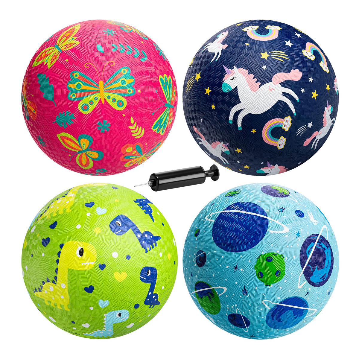 ZOOJOY playground balls four-pack front view for versatile dodgeball and kickball play.