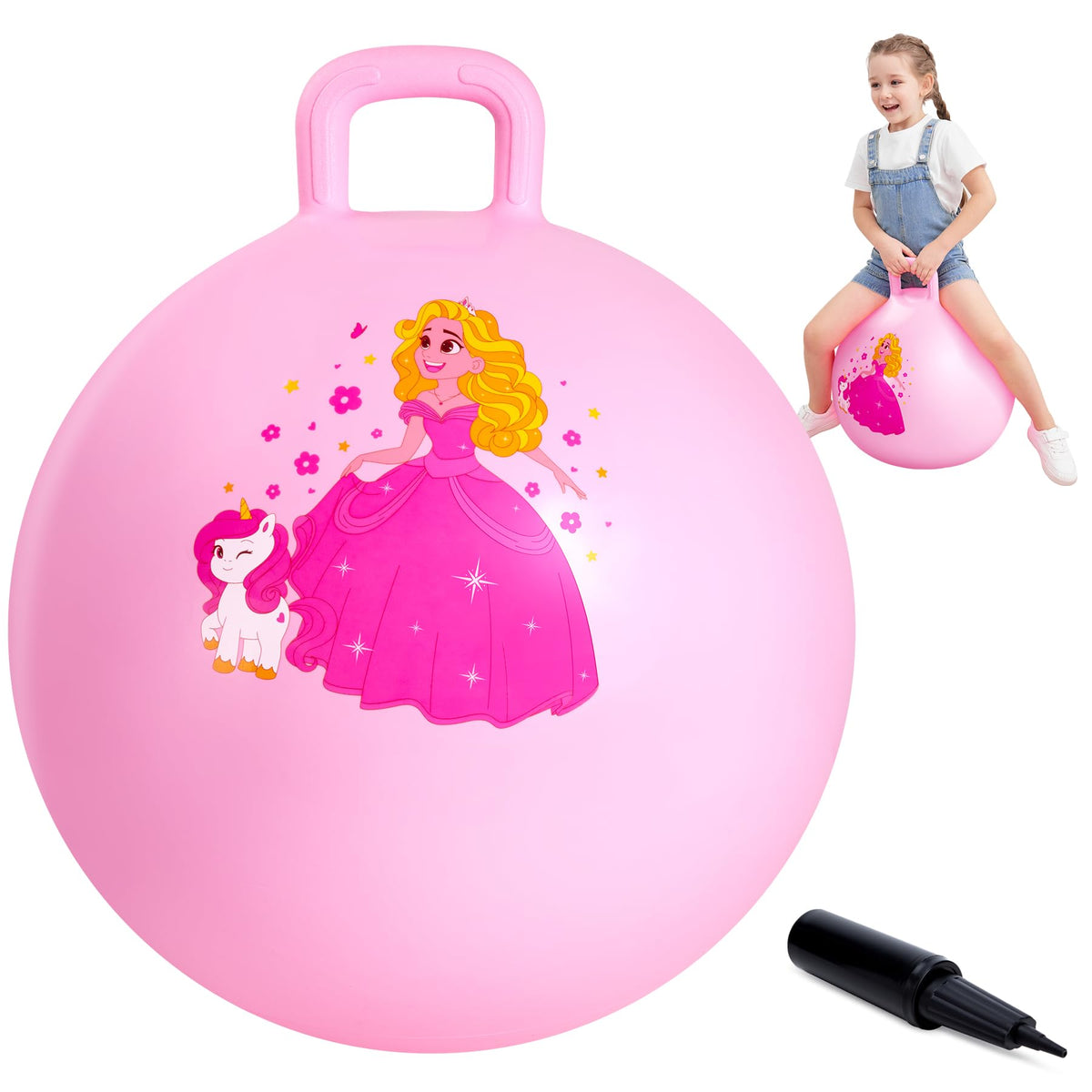 ZOOJOY Princess Hopper Ball anti-slip bottom provides stable bouncing.