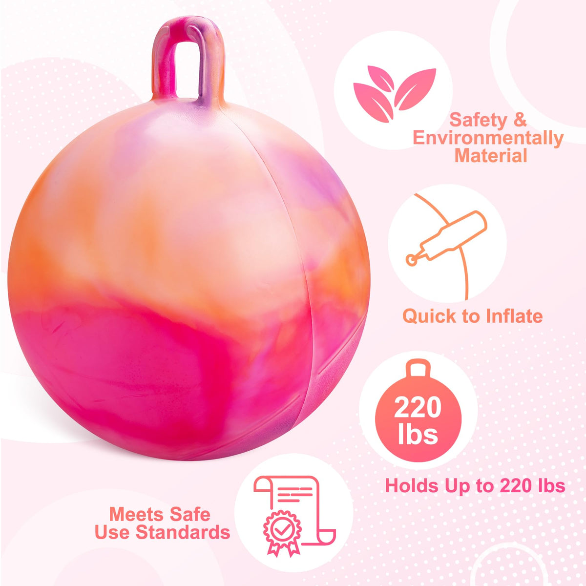 Durable ZOOJOY hopper ball with non-slip bottom for safe bouncing