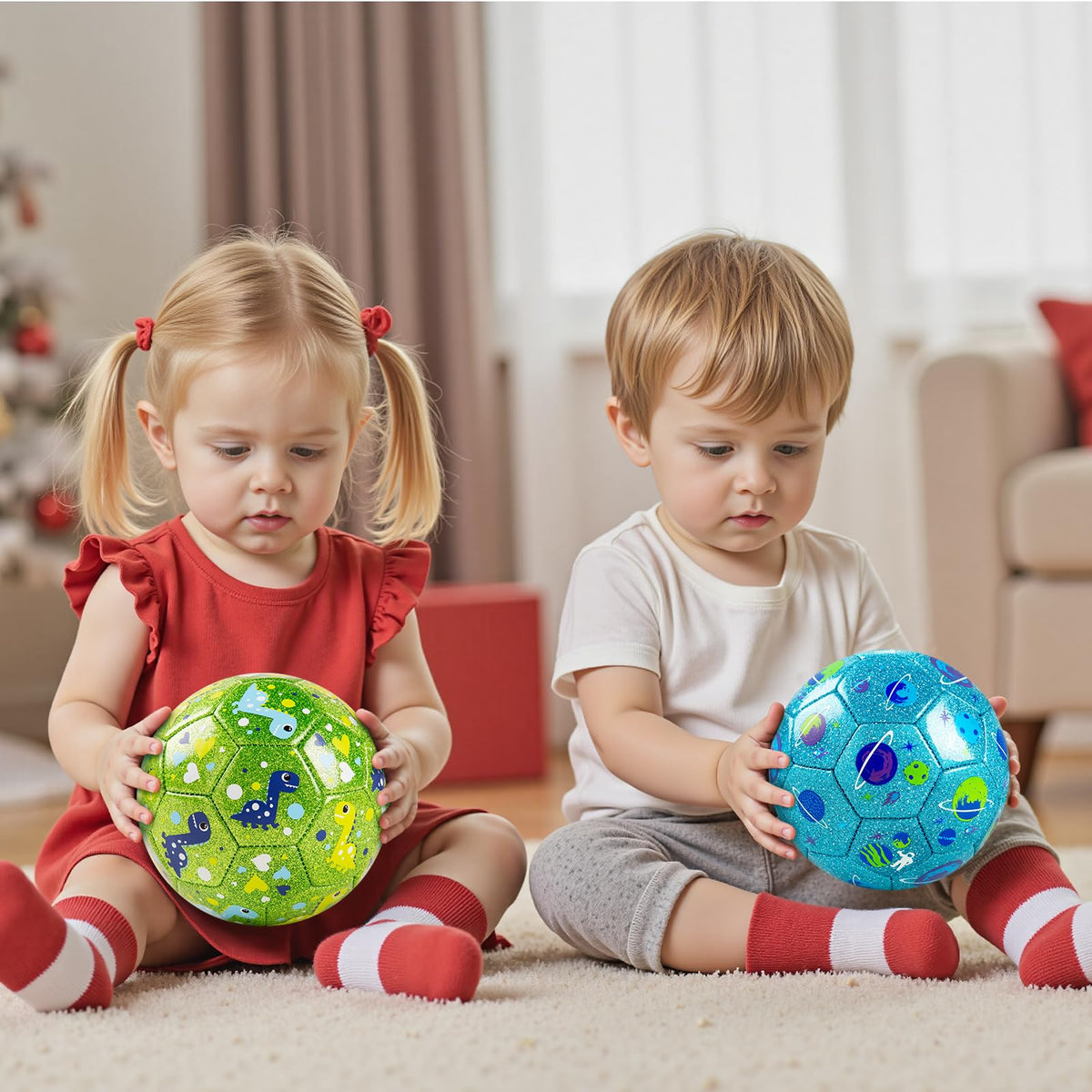 ZOOJOY Soccer Ball Size 2 green dinosaur with pump for quick inflation.