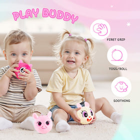 ZOOJOY trio of plush bouncy balls – unicorn, bunny, and monster designs.