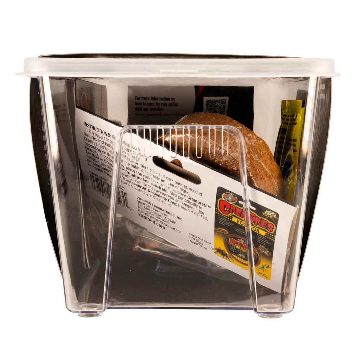 Zoo Med Creatures Isopod Habitat Kit calcium block supports shell health.