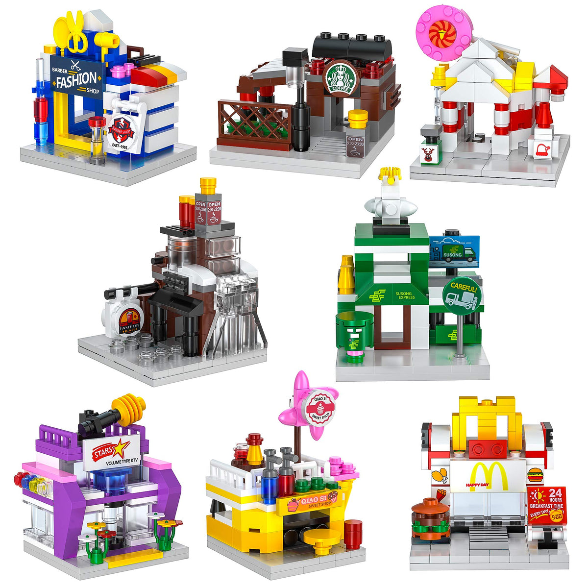 ZornRC candy store burger station playset supports sequence thinking and building skills