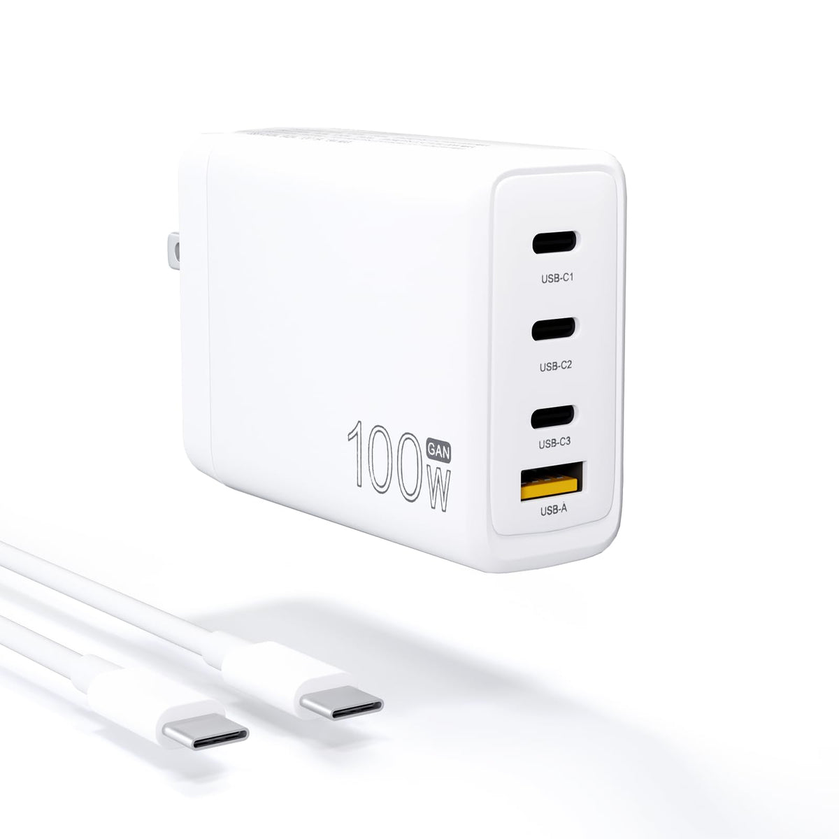 Zosam 100W GaN charger front view highlighting compact, travel-ready design