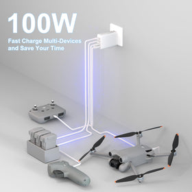 Zosam charger beside drone battery kit demonstrates versatile charging setup