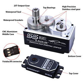 ZOSKAY 55kg low-profile servo aluminum mid-case supports cooling and rigidity.