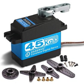 ZOSKAY DS3245 45KG coreless servo showcases 180° rotation for precise robotic control.