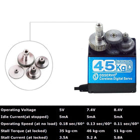 ZOSKAY DS3245 features waterproof stainless steel gears for reliable outdoor operation.