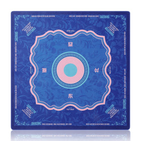 Zovadros Monet Garden Mahjong Mat top view with elegant centerpiece for family game nights.