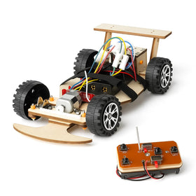 ZOVRION STEM wooden racing car kit assembly view for hands-on learning and creative problem solving