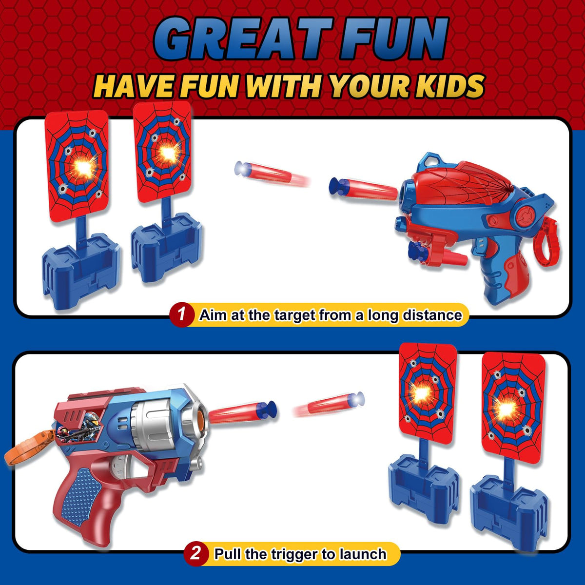 Zowrait Spider Gloves included for secure grip during action play