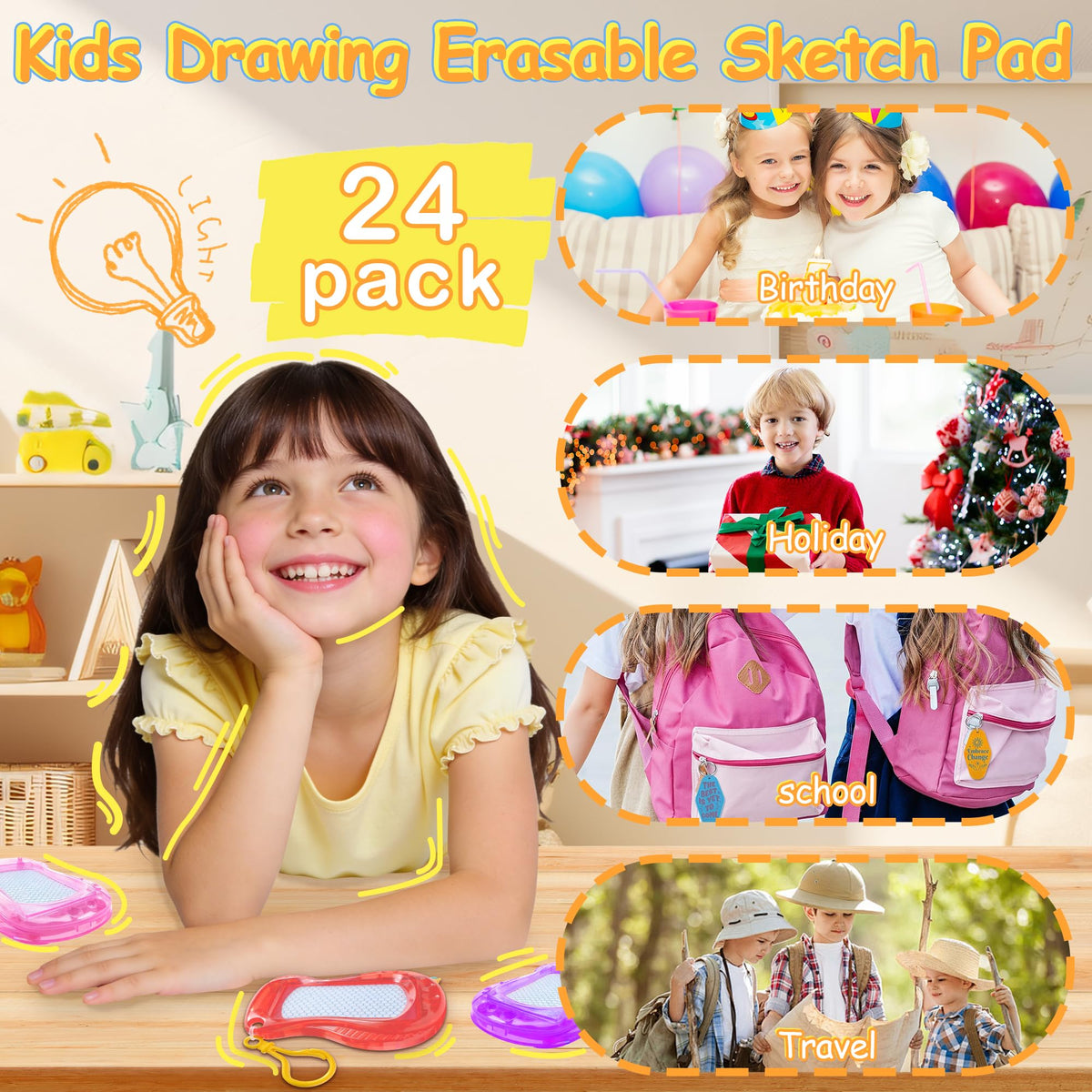 ZoxiLume mini drawing board with attached stylus for easy writing and doodling.